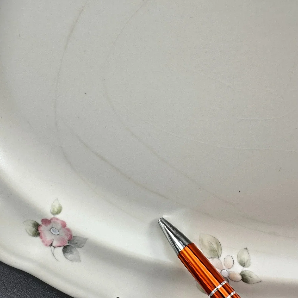 Pfaltzgraff Tea Rose Platter Pink Floral Stoneware Serving Cottagecore USA Vtg